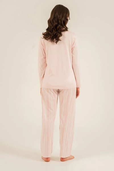 Arnetta Women's Pink Long Sleeve Pajama Set
