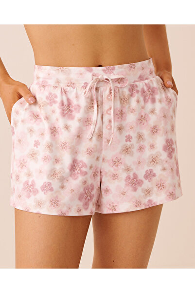 La Vie en Rose Leopard Flower Print Super Soft Pajama Shorts
