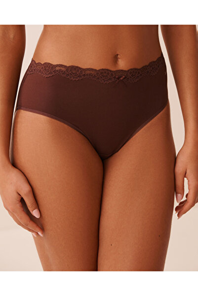 La Vie en Rose Super Soft Lace Trim High Waist Bikini Panty