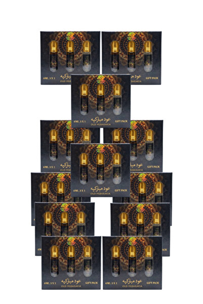 ROSELLA 12 قطعة من عطر العود المباركيا في عبوة هدايا 3 × 6 مل