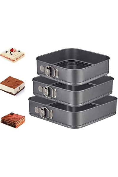 Generic Springform Cake Pan Square 9.5inch,10inch,11inch, Set of 3 non stick ...