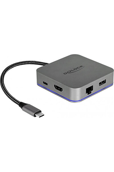 DELOCK Σταθμός σύνδεσης USB-C με HDMI 4K PD Ethernet Γκρι (87742)