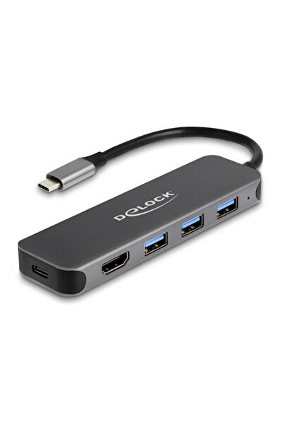DELOCK Σταθμός σύνδεσης USB-C με HDMI 4K PD Γκρι (64171)