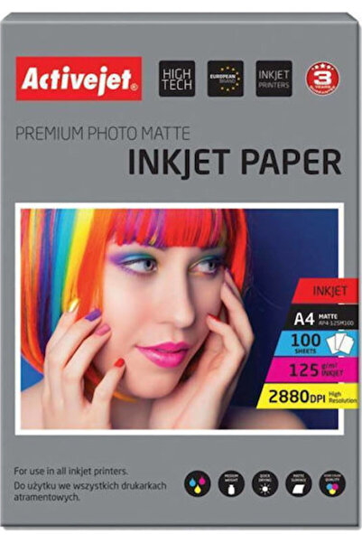 Active Φωτογραφικό Χαρτί Jet Premium Ματ A4 (21x30) 125γρ/τμ για Εκτυπωτές In...