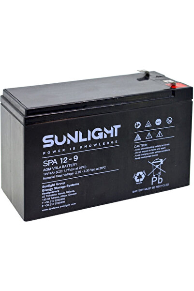 Sunlight Μπαταρία UPS SPA 12-9 με χωρητικότητα 9Ah και τάση 12V, 1 τεμάχιο