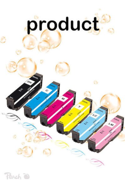 Peach Συμβατό Πακέτο Μελάνης για Εκτυπωτή Inkjet Epson T2438 55.7ml Μαύρο 1 τ...