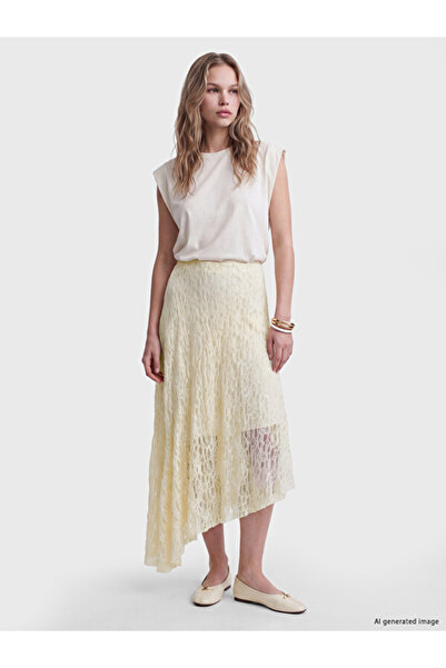 LC Waikiki Sparkling Choices by Shining Store Asymmetrical Cutout Flared Skir...