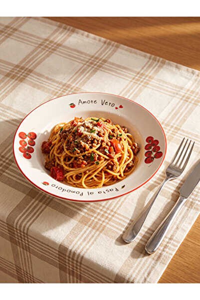 LC Waikiki Quality Pieces from Çelebi Store Printed Porcelain Pasta Plate