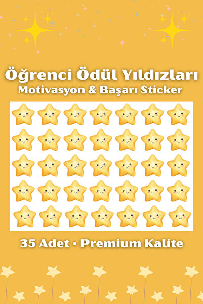 Hanelia Art 35 Adet Öğrenci Ödül Yıldız Sticker – Motivasyon ve Başarı Etiket...