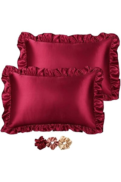 GOBE GO WELL Ruffle Satin Pillowcase for Hair and Skin, Standard Size Satin P...