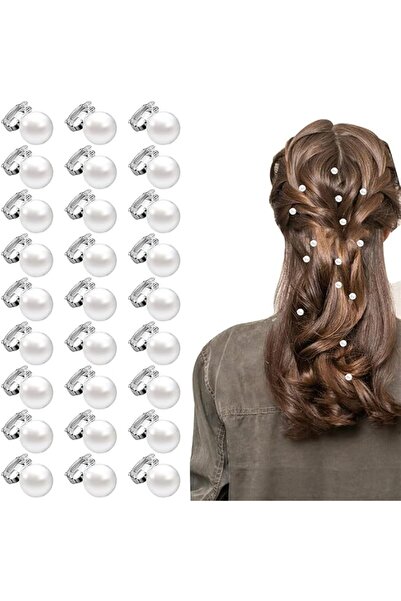 Bukela 30Pcs Mini Pearl Hair Clips - Elegant White Pins and Barrettes for Wom...