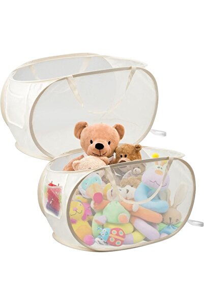 KASTWAVE 2 Pcs Toy Storage Basket, Large Toy Box Chest, Collapsible Sturdy To...