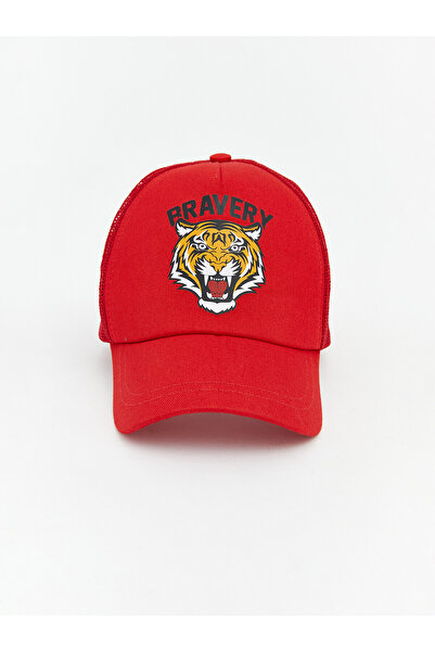 LC Waikiki Trendlucky Boy's Cap with Lion Print and Difference Design