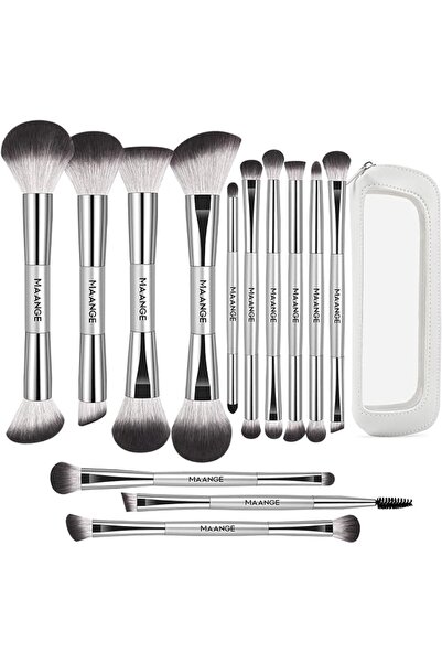 MAANGE 13 Pcs Foundation Makeup Brush Set With Bag, Make up Brushes, Double-E...