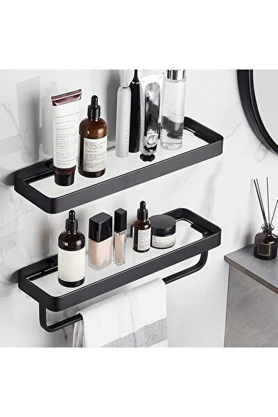Yelajoy 40 CM Wall Mounted Shower Caddies, 2-Tier Bathroom Shelves with Towel...