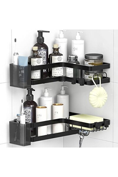GENERAL Corner Shower caddy 2-in-1, 3 Pack Bathroom Shower Shelves, Adhesive ...