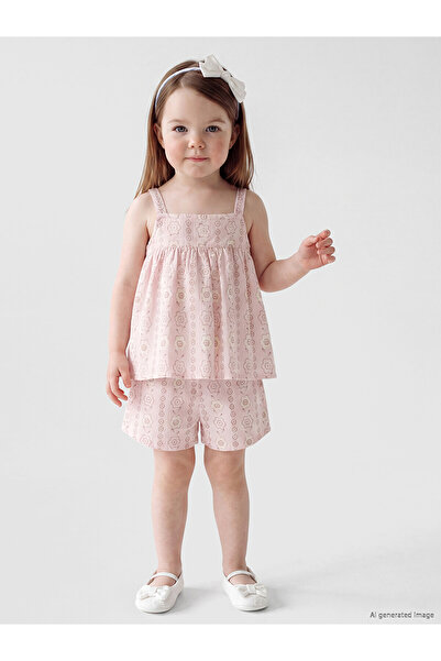 LC Waikiki Trendlucky Floral Baby Girl Set with Difference in Design