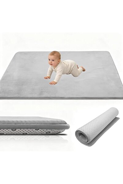 GENERAL Coral Velvet Baby Play Mat, 3cm Thick Baby Crawling Mat 90 x 120 cm G...