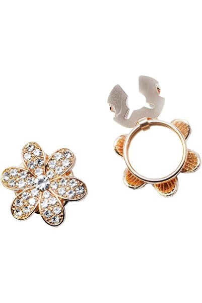 GENERAL 4-Piece Rhinestone Decorative Shirt Button Covers, Floral Cufflinks f...