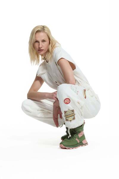 #vdr viadellerose White Belted Patch Jumpsuit 19120