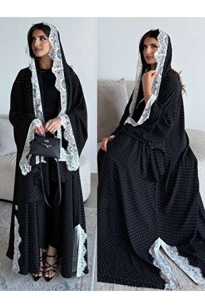 Noon Noora 2026 Summer New Trendy Lace Trim Polka Dot Print Front Opening Aba...