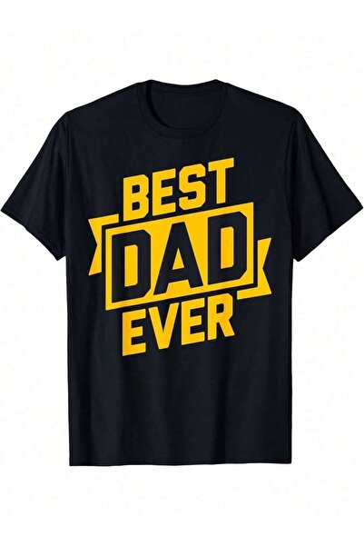 26LIK قميص Best Dad Ever -% قطن، أكمام قصيرة، رقبة مستديرة، مقاوم للتجاعيد، أ...