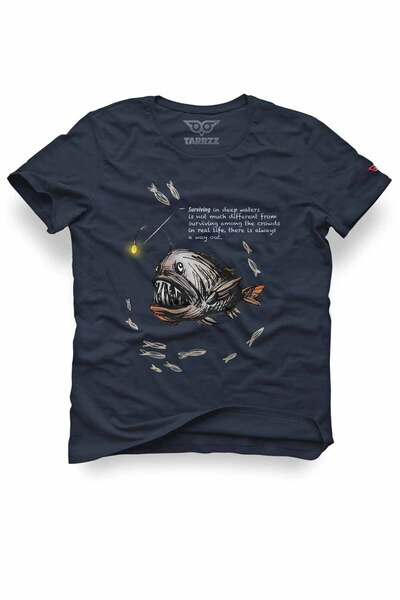 Tarrzzcom Unisex 100% Cotton Regular Fit Lantern Fish Printed T-Shirt - Life ...