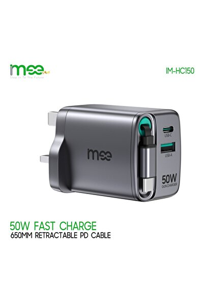 iMee شاحن كابل قابل للسحب بقوة 50 واط