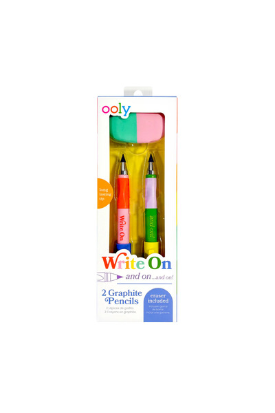 Ooly Set de creioane grafit cu radieră, Write On, 3 bucăți