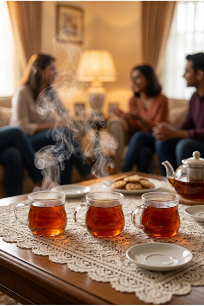 Evyeri 3'lü Borosilikat Cam Kupa Seti 200 ml – Şeffaf İnce Cam Kahve Bardağı ...