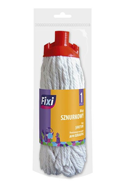 FIXI Standardní náhradní hlavice mopu, pletené proužky, bílá