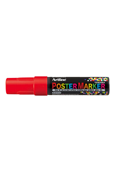 artline Poster Marker, Plastic Body, Round Tip 6Mm - Red, 6 mm