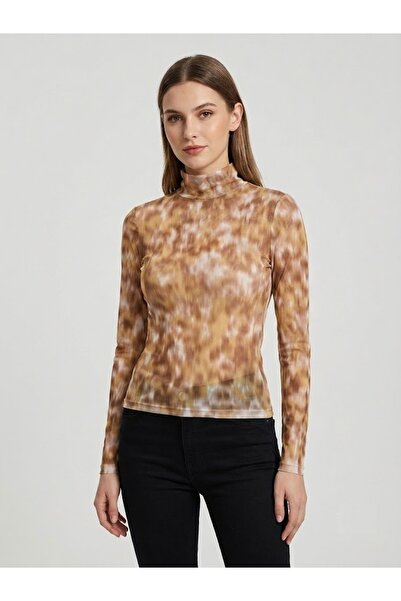 centilmen Bluză cu guler înalt din tul transparent cu model batik WHITE HOUSE...