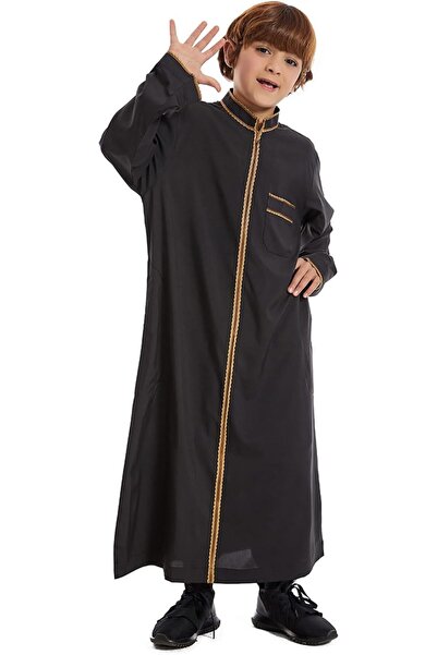 Generic Boys Coat&jacket Classic Arabic Thobe for Teen Boys Long Sleeve Kafta...