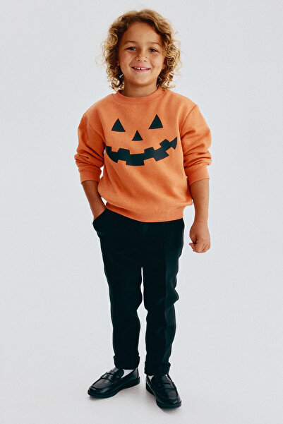 H&M Baskılı ve İçi Tüylü Sweatshirt