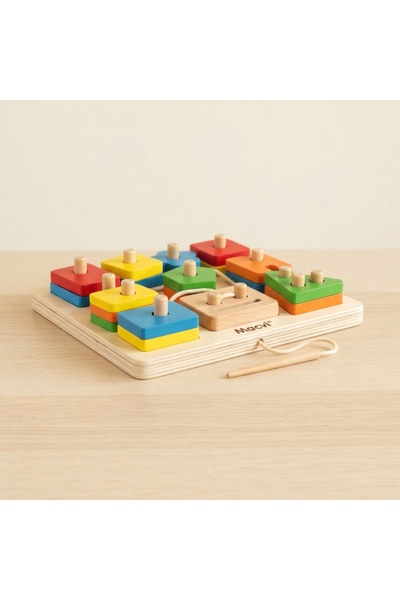DeaL Joc educativ din lemn multicolor — Dezvoltarea coordonării 🎨 🧩