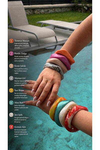 CHERİE Jewelry Renkli Kalın Akrilik Kemik Bileklik – Yazlık Bangle
