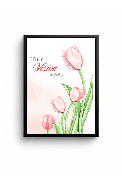 LOWHA Canvas Wall Art on Wood Frame with Black Floating Frame&Motivational Ph...