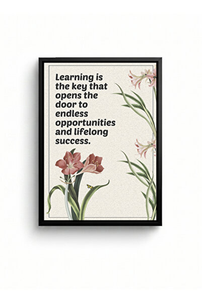 LOWHA Canvas Wall Art on Wood Frame with Black Floating Frame and Motivationa...
