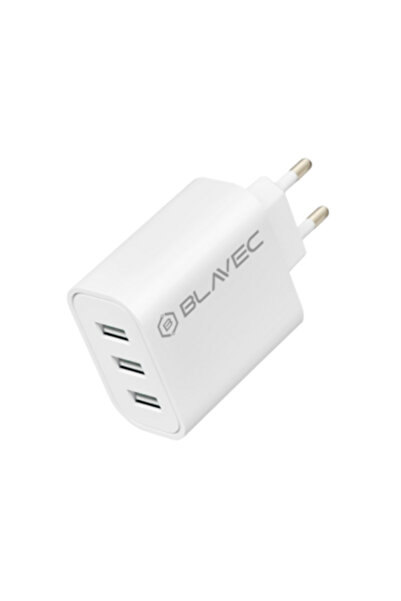 Blavec Φορτιστής Χωρίς Καλώδιο με 3 Θύρες USB-A 15W Λευκός (TCBC3-3UW3A)