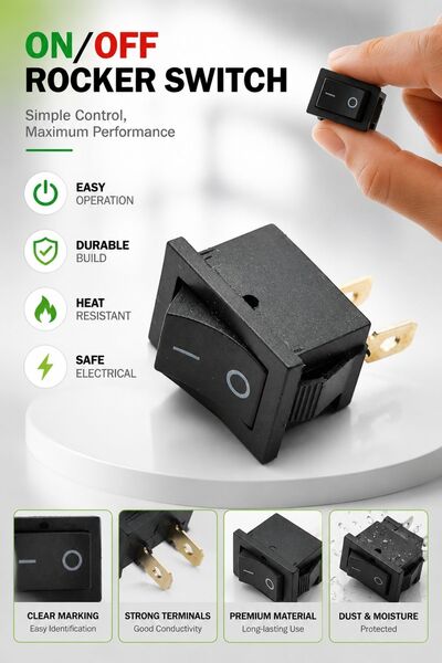 yonextt Mini Yükseltici Anahtarı Siyah IC-237B