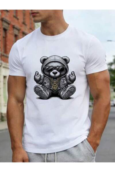 23ERVA 1pc Womens Hip Hop Cool Bear Graphic TshirtCotton 180gsm.Printed Tee.U...