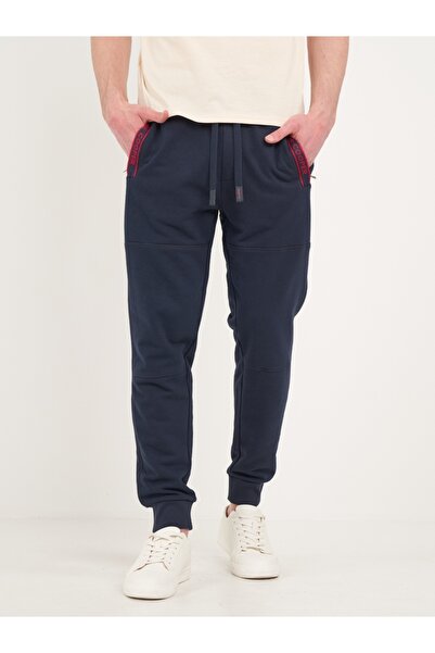 Lee Cooper - Pantaloni lungi barbat sport de culoare uniforma cu detalii logo