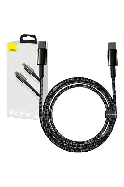Baseus Cablu USB-C la USB-C 100W PD pentru telefon și laptop, 2M, încărcare r...