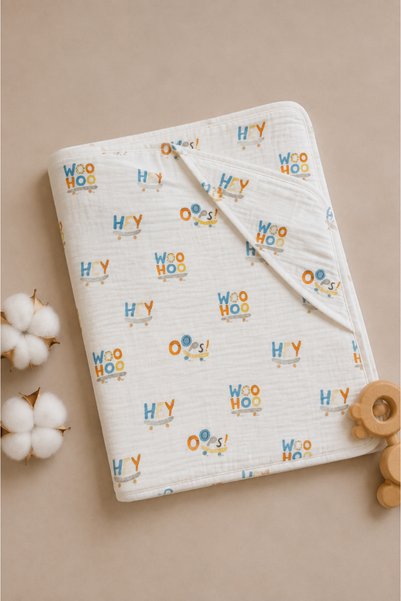 Plume Ceramic Home Plumehome Baby Printed 4 Layer 100% Cotton Muslin Swaddle 75X75
