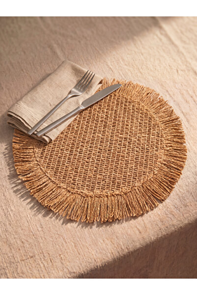 LC Waikiki Suport de masă cu ciucuri, cu aspect de paie, pachet de 2, 38 cm