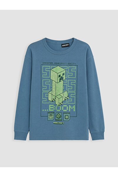 LC Waikiki Crew Neck Minecraft Printed Boys' T-Shirt