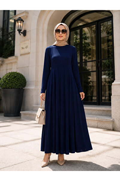 WE&ME Women's Hijab Dress Long Sleeve Pleated Relaxed Fit Casual and Stylish ...