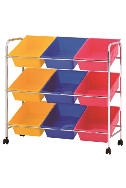 Generic Zenments 9-Bin Storage Organizer, Rolling Utility Organizer Storage C...