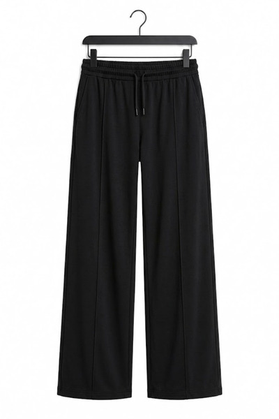 Elisho Modal Fabric Ribbed Detailed Women's Trousers with Elastic Waist